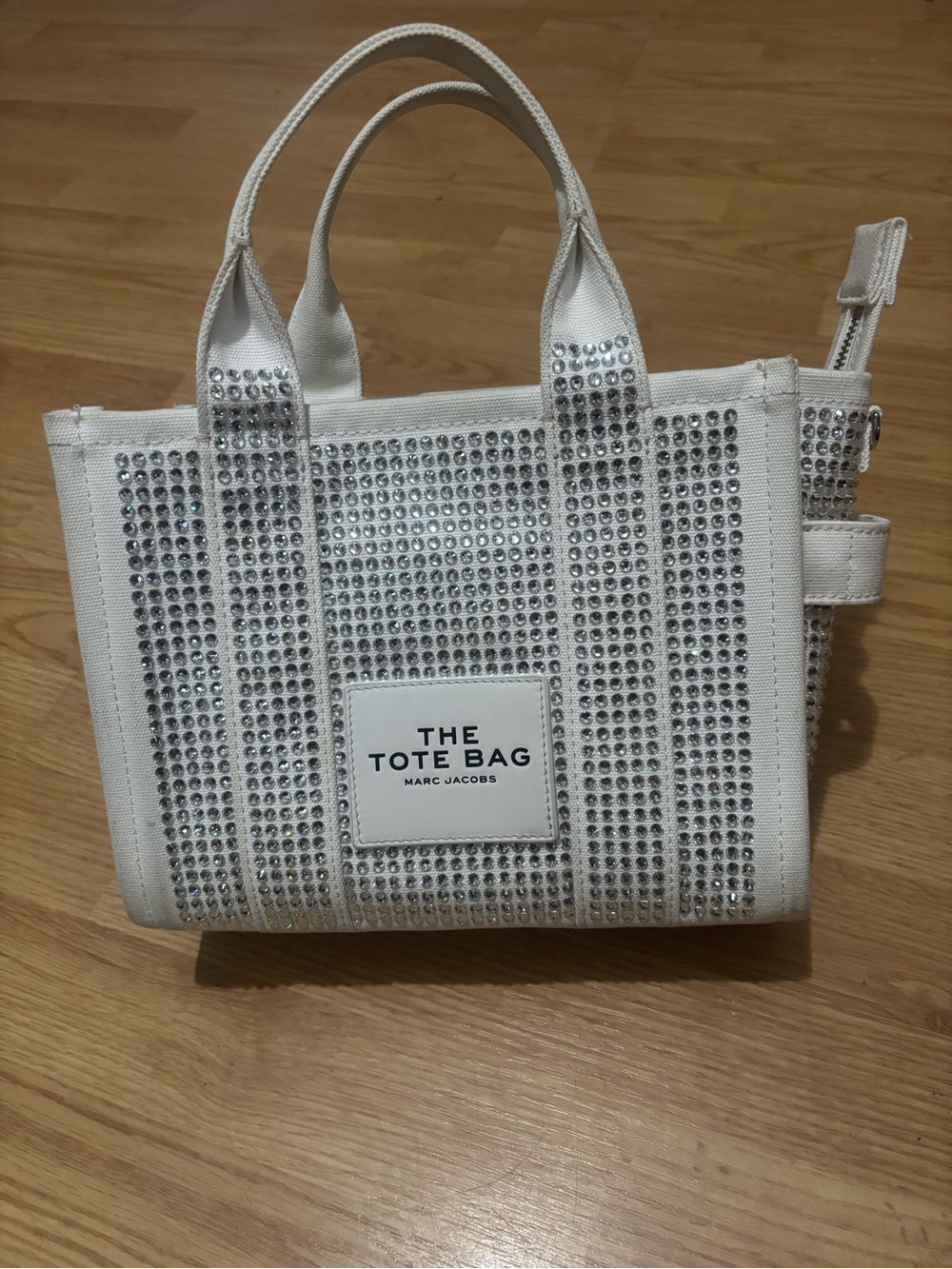 Marc Jacobs White Crystal-Embellished Tote